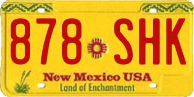 NM license plate 878SHK
