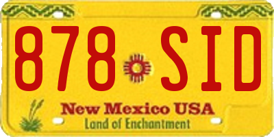 NM license plate 878SID