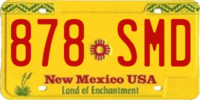 NM license plate 878SMD