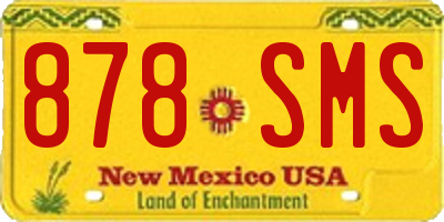 NM license plate 878SMS