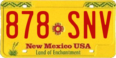 NM license plate 878SNV