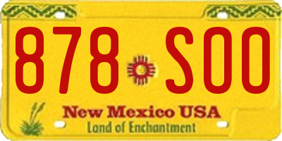 NM license plate 878SOO