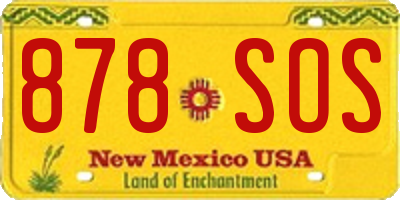 NM license plate 878SOS