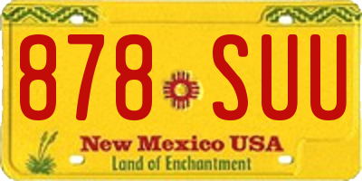 NM license plate 878SUU