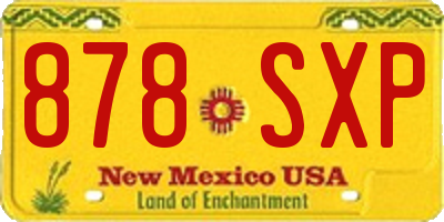 NM license plate 878SXP