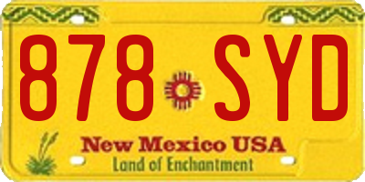 NM license plate 878SYD