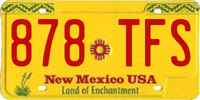 NM license plate 878TFS