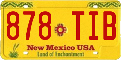 NM license plate 878TIB