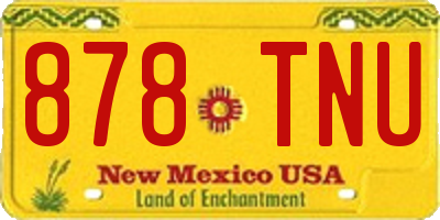 NM license plate 878TNU