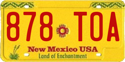 NM license plate 878TOA