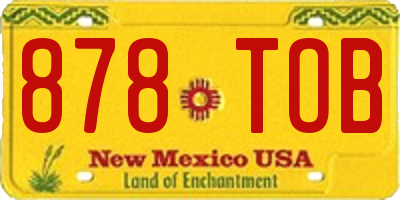 NM license plate 878TOB