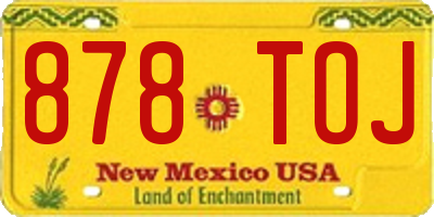 NM license plate 878TOJ