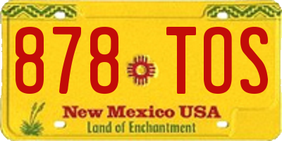 NM license plate 878TOS