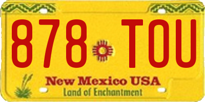 NM license plate 878TOU