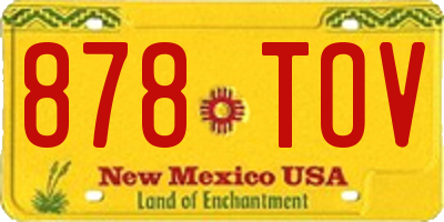 NM license plate 878TOV