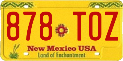NM license plate 878TOZ