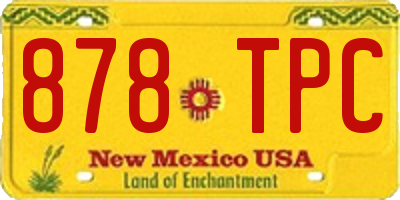NM license plate 878TPC