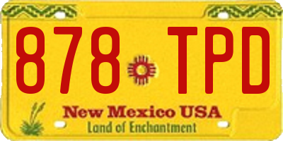 NM license plate 878TPD