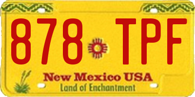 NM license plate 878TPF