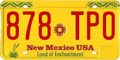 NM license plate 878TPO
