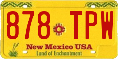 NM license plate 878TPW