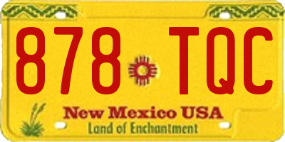 NM license plate 878TQC