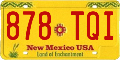 NM license plate 878TQI