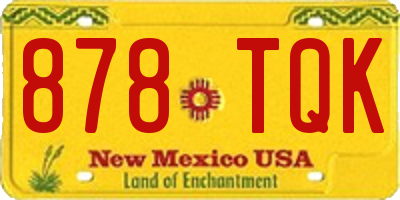 NM license plate 878TQK