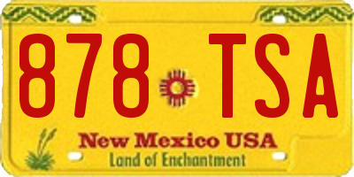 NM license plate 878TSA
