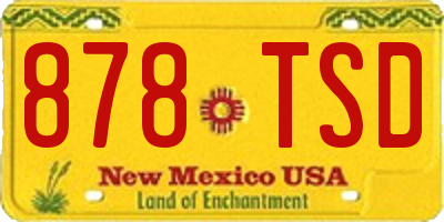 NM license plate 878TSD