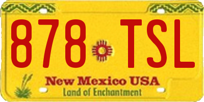 NM license plate 878TSL