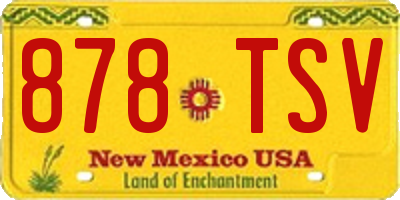 NM license plate 878TSV