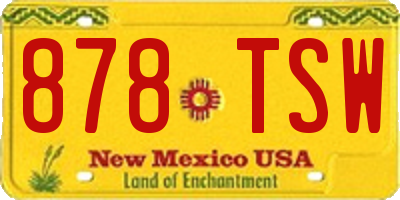 NM license plate 878TSW