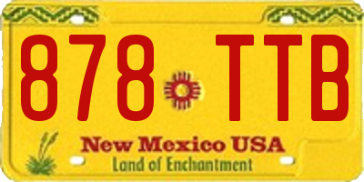 NM license plate 878TTB
