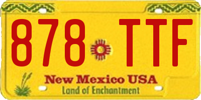 NM license plate 878TTF