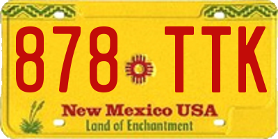 NM license plate 878TTK