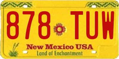 NM license plate 878TUW