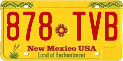 NM license plate 878TVB
