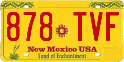 NM license plate 878TVF