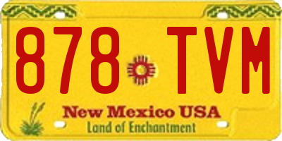 NM license plate 878TVM