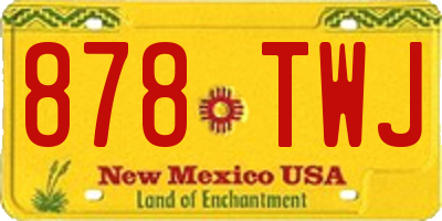 NM license plate 878TWJ
