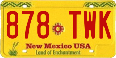 NM license plate 878TWK