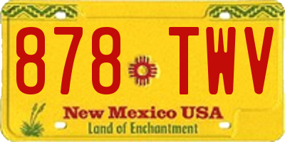 NM license plate 878TWV