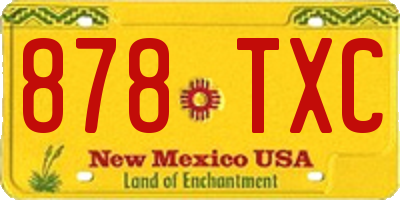 NM license plate 878TXC
