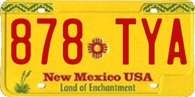 NM license plate 878TYA