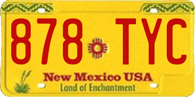 NM license plate 878TYC