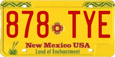 NM license plate 878TYE
