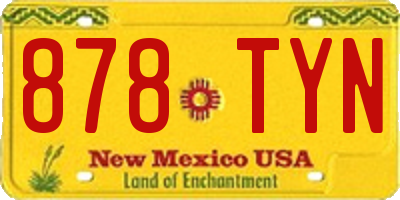 NM license plate 878TYN