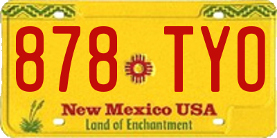 NM license plate 878TYO
