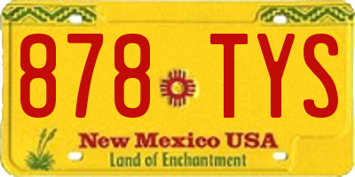 NM license plate 878TYS